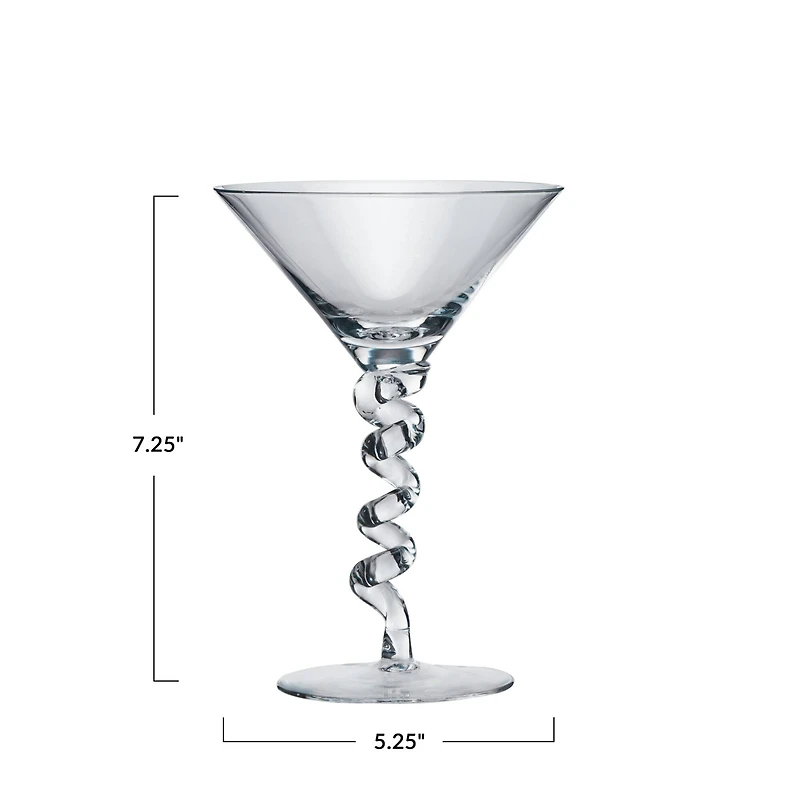 Hello Honey® 6oz. Clear Twisted Stem Martini Glasses, 6ct.