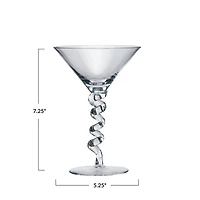Hello Honey® 6oz. Clear Twisted Stem Martini Glasses, 6ct.