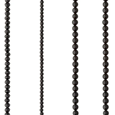 12 Pack: Black Mixed Glass Round Beads by Bead Landing™
