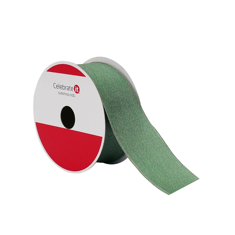 1.5" x 30ft. Sage Wired Sateen Ribbon by Celebrate It®