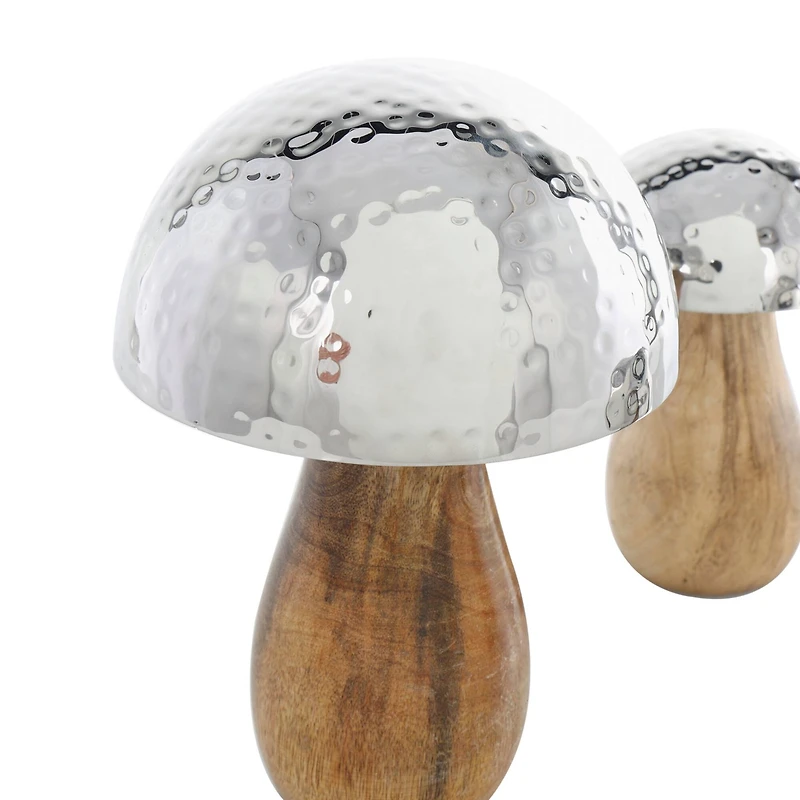 Silver Stainless Steel Mushroom Set