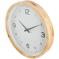 16" Light Brown Framed Wall Clock