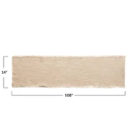 Hello Honey® 108" Natural Linen-Blend Table Runner with Frayed Edges