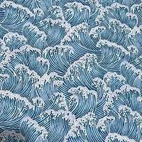 Feldman Blue Asian Wave Cotton Fabric