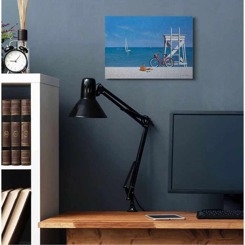 Stupell Industries Pink Bicycle Beach Scene Wall Accent