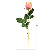 Pink & Cream Rose Bud Stem, 6ct.