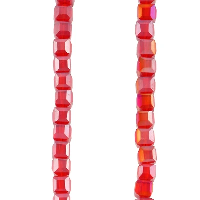 12 Packs: 44 ct. (528 total) Red Faceted Glass Cube Beads, 5mm by Bead Landing™