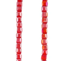 12 Packs: 44 ct. (528 total) Red Faceted Glass Cube Beads, 5mm by Bead Landing™
