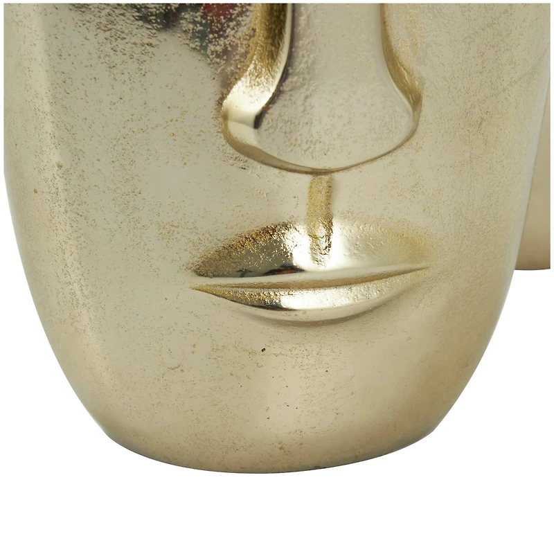Gold Glam Aluminum Face Vase Set