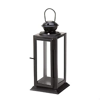 8" Black Metal Starlight Hanging Candle Lantern