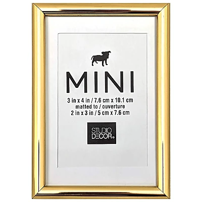 24 Pack: Metallic Gold Mini Frame with Mat by Studio Décor®