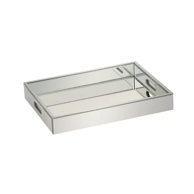 Silver Wood Glam Decorative Tray