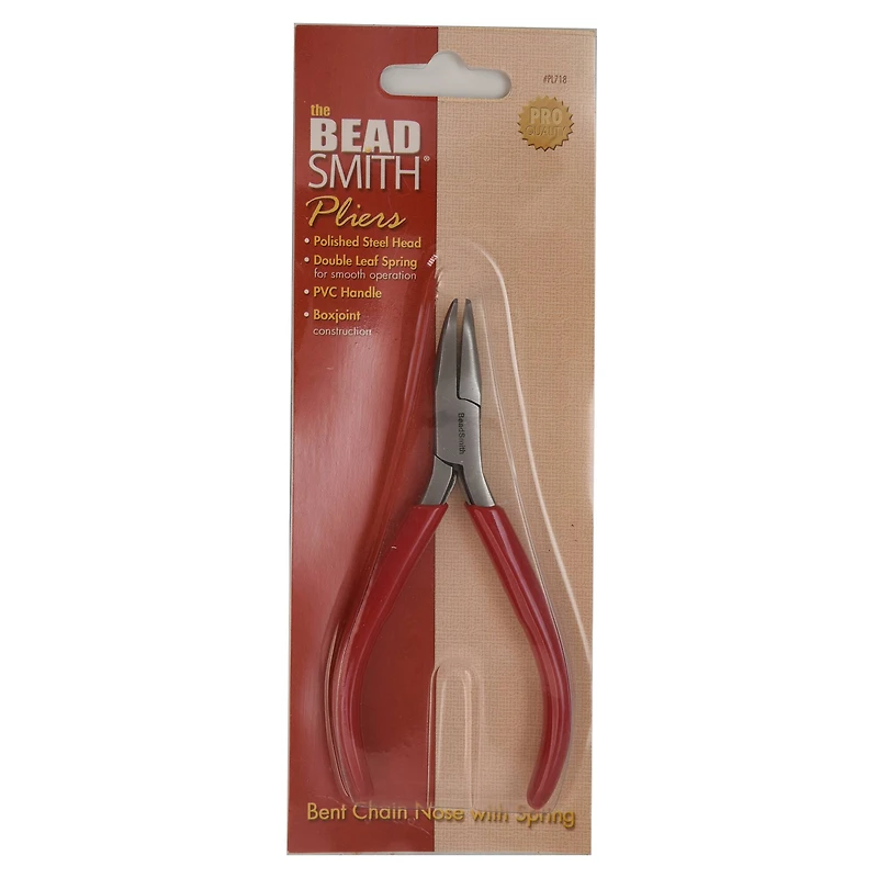 The Beadsmith® 4.75" Red Bent Chain Nose Pliers