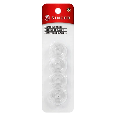 SINGER® Class 15 Transparent Bobbins, 4ct.