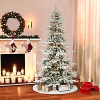 7.5ft. Pre-Lit Flocked Slim Utah Fir Artificial Christmas Tree, Clear Lights