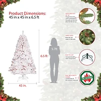 6.5ft. Pre-Lit White Northern Fir Artificial Christmas Tree, Clear Lights