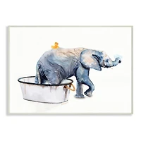 Stupell Industries Charming Rustic Elephant In Bubble Bath Painting Wall Plaque