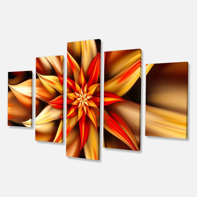 Designart - Beautiful Brown Flower Petals - Brown - Floral Canvas Art Print