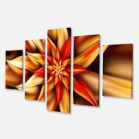 Designart - Beautiful Brown Flower Petals - Brown - Floral Canvas Art Print