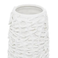 White Ceramic Contemporary Vase, 17" x 6" x 6"
