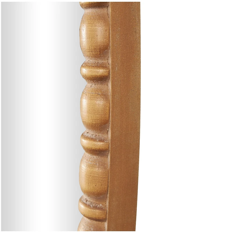 37" Brown Bohemian Framed Oval Wall Mirror