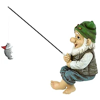 Design Toscano 9" Fishing Gnome Garden Statue
