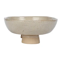 Hello Honey® 9.25" Cream Stoneware Oval Platter with Oversized Feet