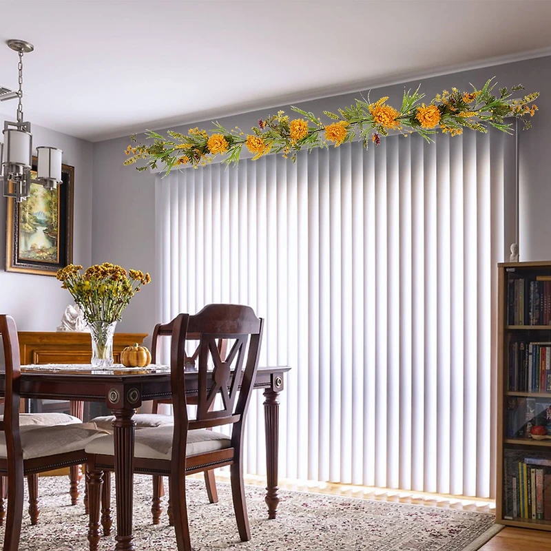 5ft. Orange Peony Artificial Fall Harvest Garland