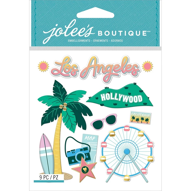 Jolee's Boutique Themed Embellishments 9/Pkg-LA Travel