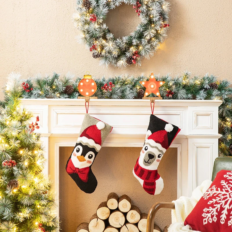 Glitzhome® 20.5" Polar Bear Hooked Stocking