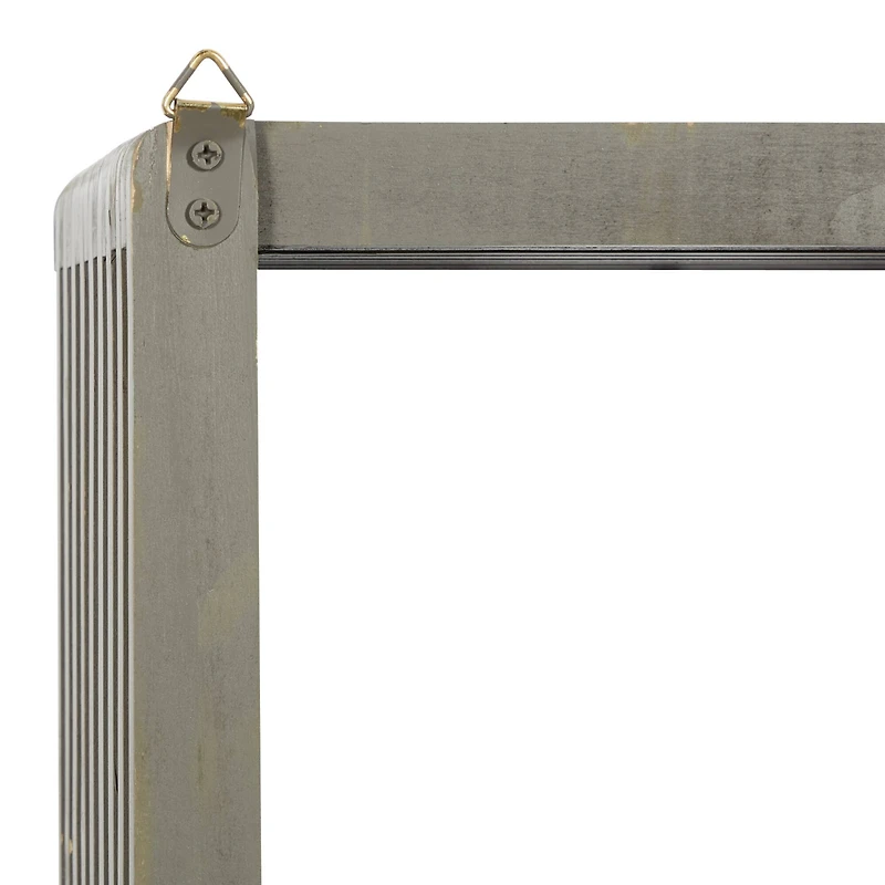 Gray Wood Contemporary Wall Shelf, 34" x 12" x 7"