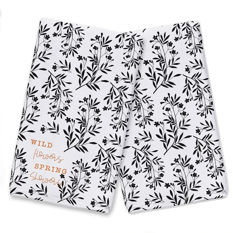 Wild Flowers Spring Showers 16" x 25" Tea Towel - Set of 2