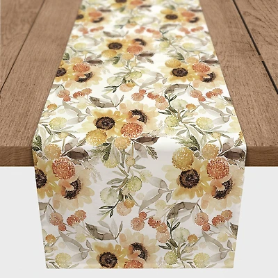 90" Fall Sunflowers Poly Twill Table Runner