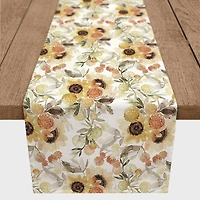 90" Fall Sunflowers Poly Twill Table Runner