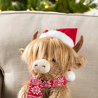 Glitzhome® 15.25"L Christmas Fabric Highland Cow