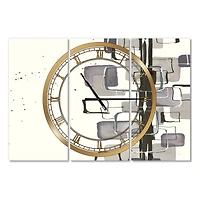 Designart Glam Dancing Shape III Modern 3 Panel Wall Clock