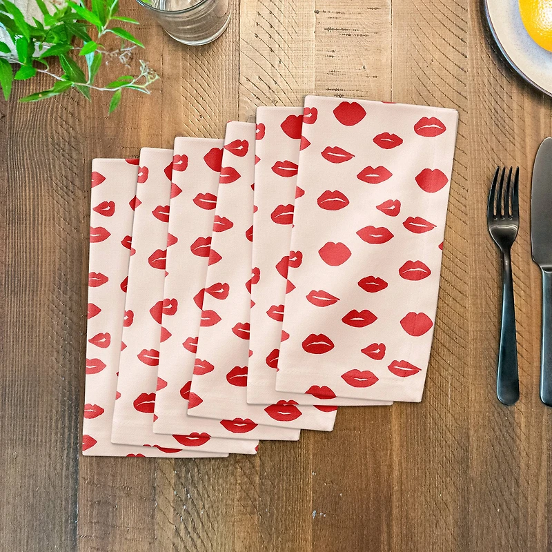 J'adore Lips 10" x 10" Cotton Twill Napkin