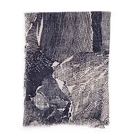 Glitzhome® 77" Navy & Beige Shabby Chic Scarf