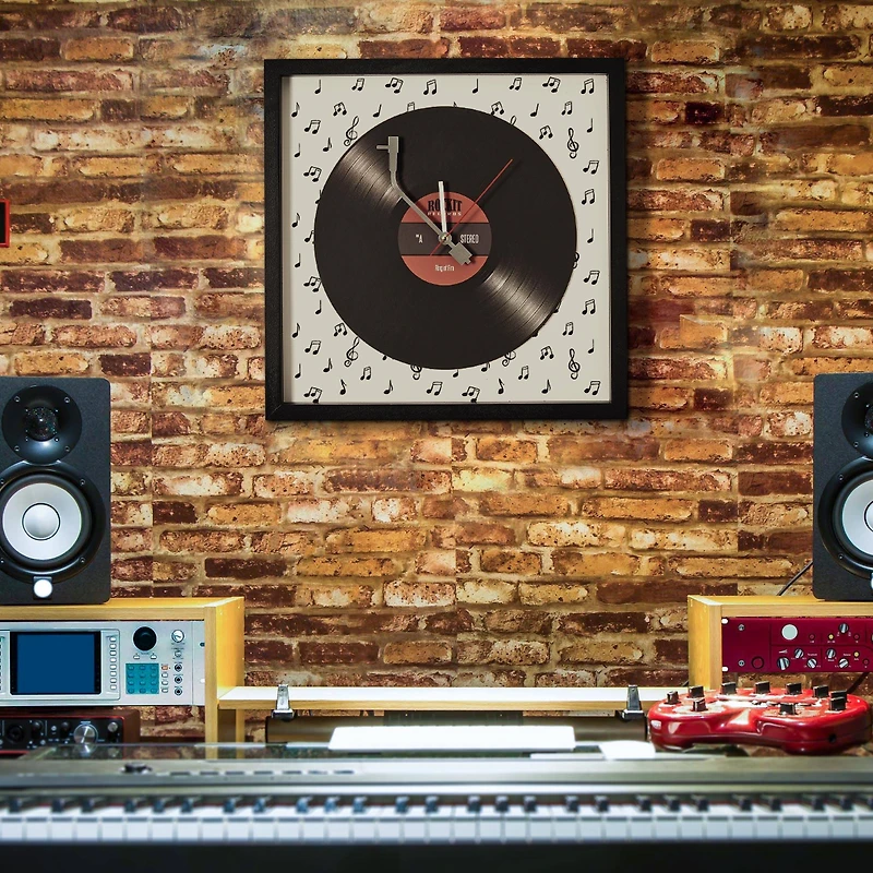 American Art Decor Framed Vinyl 15.75" x 15.75" Wall Clock