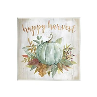 Stupell Industries Happy Harvest Seasonal Pumpkin Wall Plaque Art