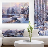 Designart - Christmas Forest - Digital Art on Wrapped Canvas set