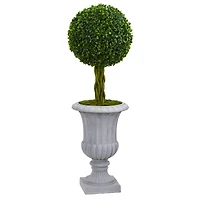 3ft. Braided Boxwood Topiary Tree in Gray Urn