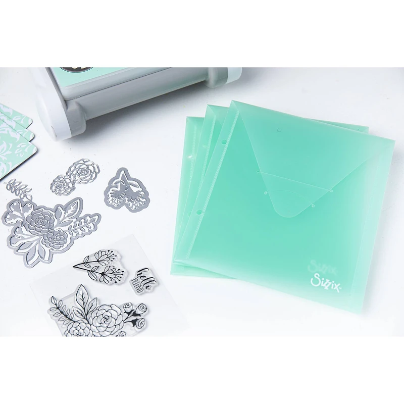 Sizzix™ Mint Julep Plastic Storage Envelopes, 3ct.