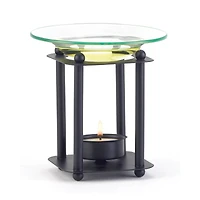 4.5" Modern Art Metal & Glass Candle Oil Warmer