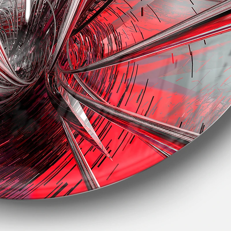 Designart Abstract Fractal Deep Into Middle 3D Circle Metal Wall Art