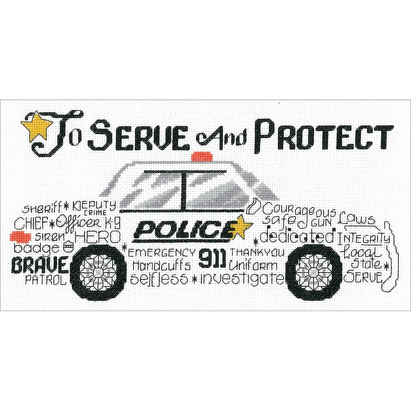 Imaginating Let's Appreciate Police Counted Cross Stitch Kit