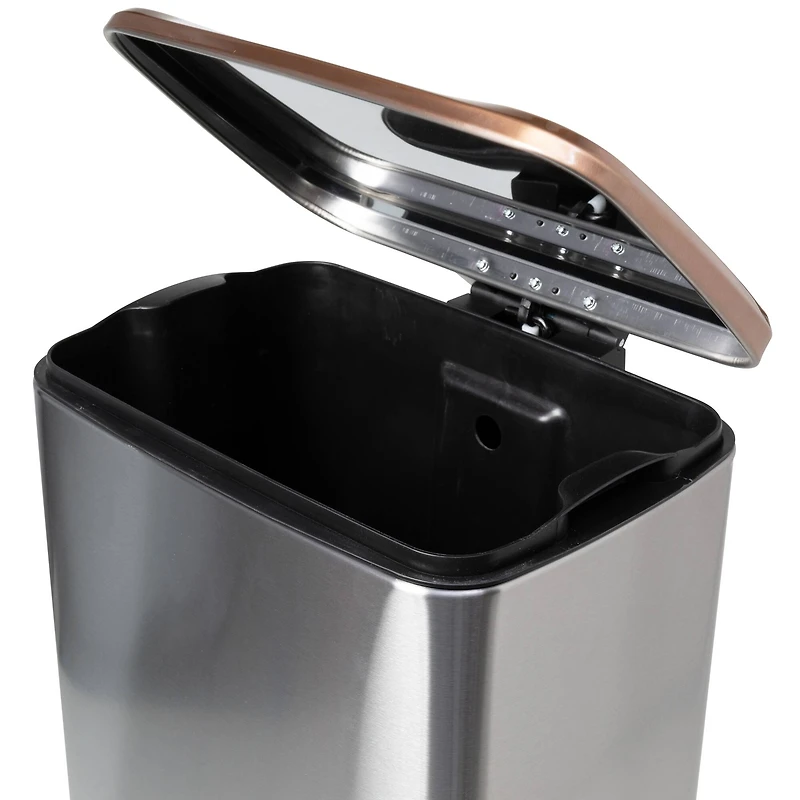 Honey Can Do Rose Gold Stainless Steel Step Trash Cans with Lid Set