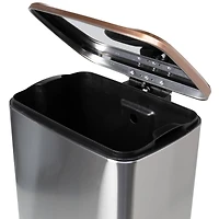 Honey Can Do Rose Gold Stainless Steel Step Trash Cans with Lid Set