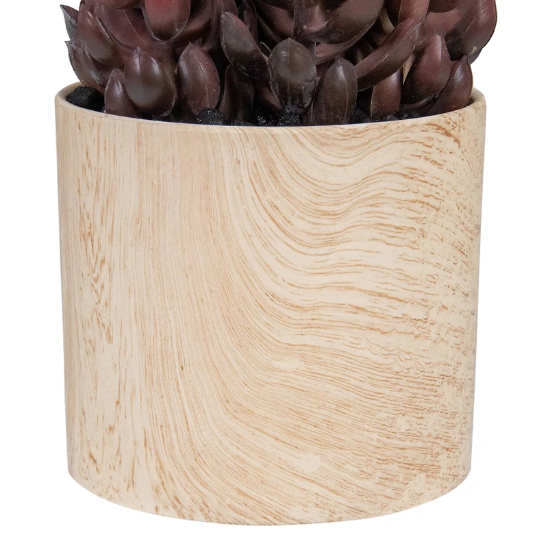 7" Purple Succulent in Faux Wood Pot