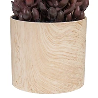 7" Purple Succulent in Faux Wood Pot